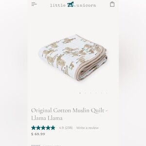 Llama Print Cotton Muslin Quilt